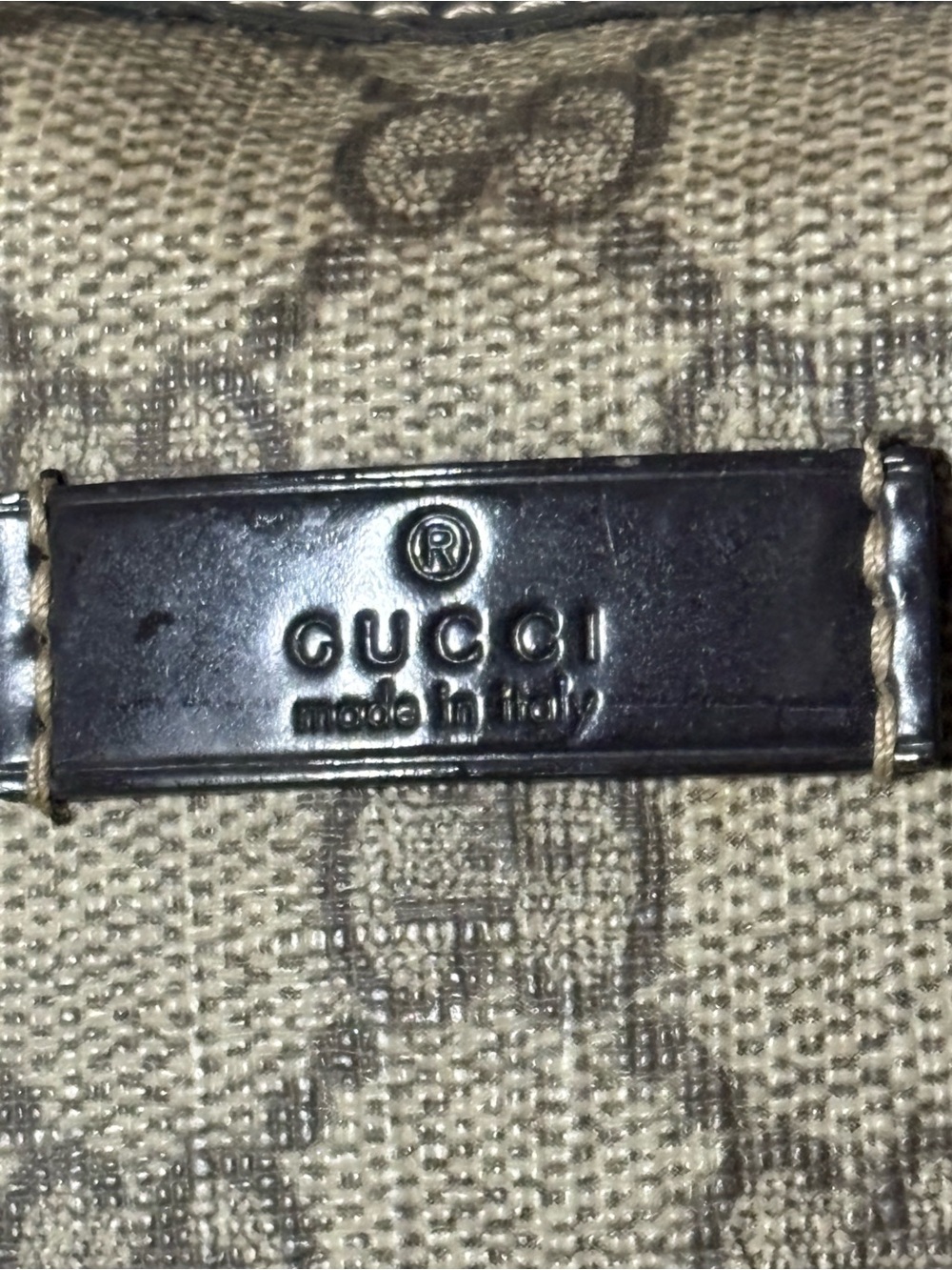 Gucci Beige Monogram Canvas Satchel with Dark Brown Trim - Picture 5 of 14